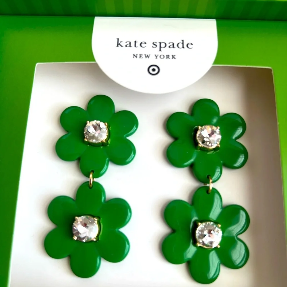 kate spade new york xTarget Green Floral Linear Earrings Limited